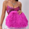 Dopamine Fuzzy Clip Clutch – Large Capacity Party Bag for Women 2