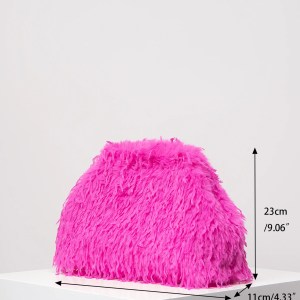 dopamine fuzzy clip clutch – large capacity party bag for women Dopamine Fuzzy Clip Clutch – Large Capacity Party Bag for Women 5