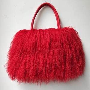 Fur Handbag – Women's Winter Long Hair Fur Shoulder Tote, Genuine Natural Fur Bag 5