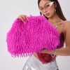 Dopamine Fuzzy Clip Clutch – Large Capacity Party Bag for Women 1