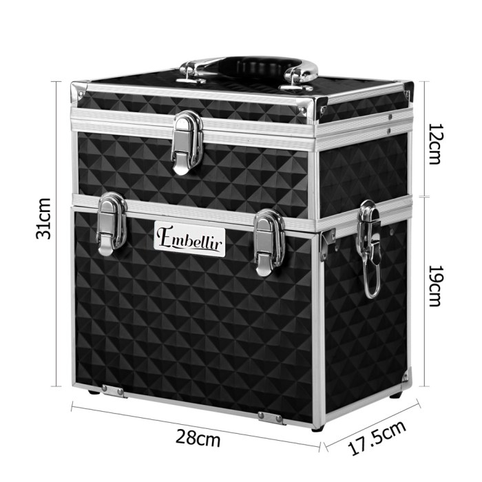 embellir portable cosmetic beauty makeup carry case with mirror diamond black embellir portable cosmetic beauty makeup carry case with mirror diamond black