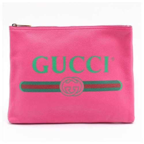 gucci pouch hot pink medium logo portfolio clutch