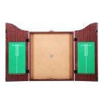18 dartboard dart board with steel darts wooden cabinet party game"