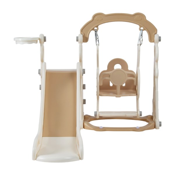 keezi kids slide swing set basketball hoop outdoor playground toys 160cm beige keezi kids slide swing set basketball hoop outdoor playground toys 160cm beige