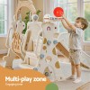 keezi kids slide swing set basketball hoop outdoor playground toys 160cm beige keezi kids slide swing set basketball hoop outdoor playground toys 160cm beige
