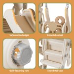 keezi kids slide swing set basketball hoop outdoor playground toys 160cm beige