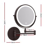 embellir extendable makeup mirror 10x magnifying double sided bathroom brown