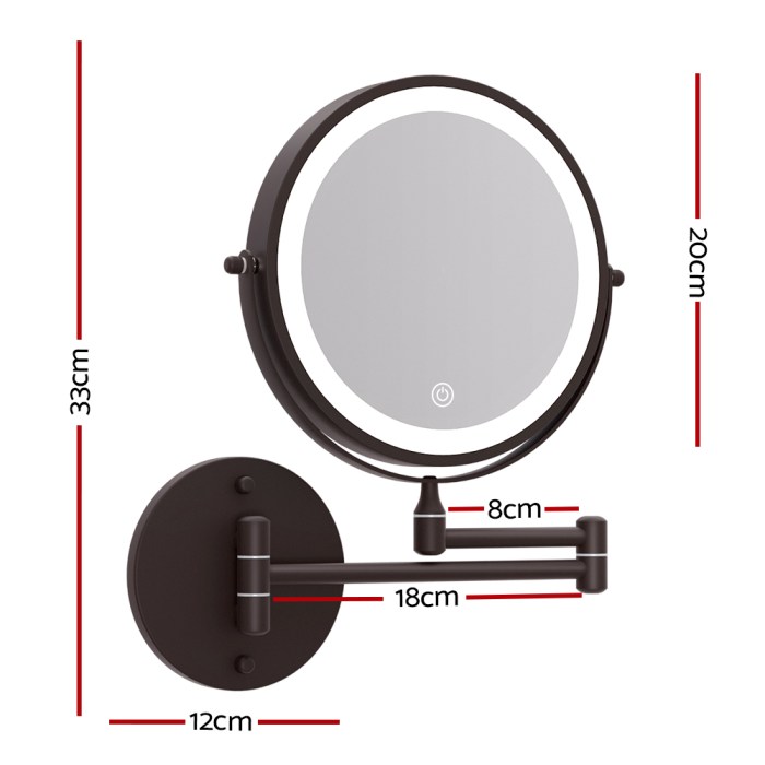embellir extendable makeup mirror 10x magnifying double sided bathroom brown