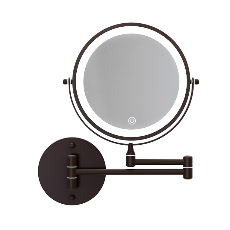 embellir extendable makeup mirror 10x magnifying double sided bathroom brown