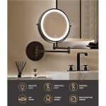 embellir extendable makeup mirror 10x magnifying double sided bathroom brown