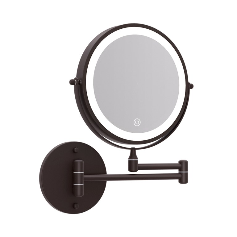 embellir extendable makeup mirror 10x magnifying double sided bathroom brown