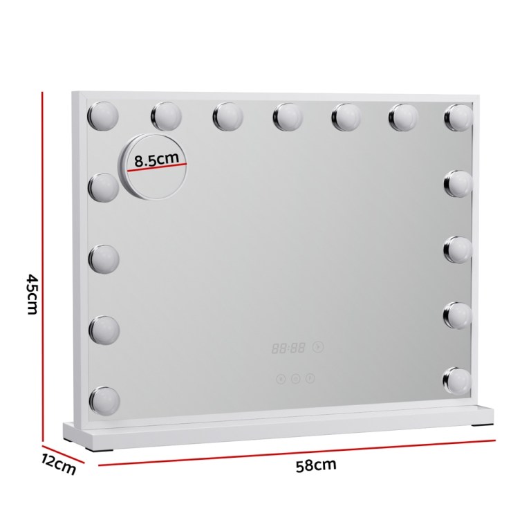 embellir makeup mirror 58x45cm hollywood vanity with led light tabletop white embellir makeup mirror 58x45cm hollywood vanity with led light tabletop white