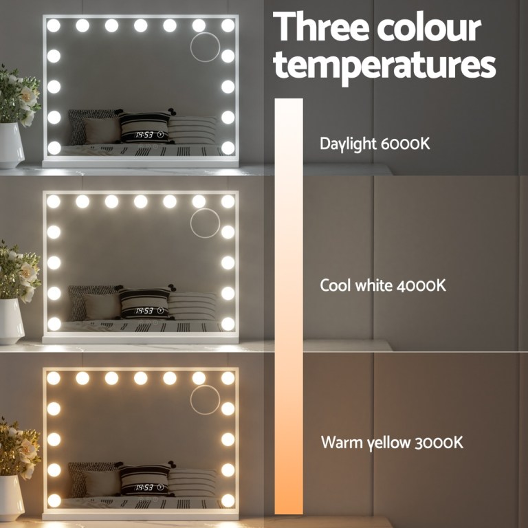 embellir makeup mirror 58x45cm hollywood vanity with led light tabletop white embellir makeup mirror 58x45cm hollywood vanity with led light tabletop white