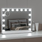embellir makeup mirror 58x45cm hollywood vanity with led light tabletop white embellir makeup mirror 58x45cm hollywood vanity with led light tabletop white