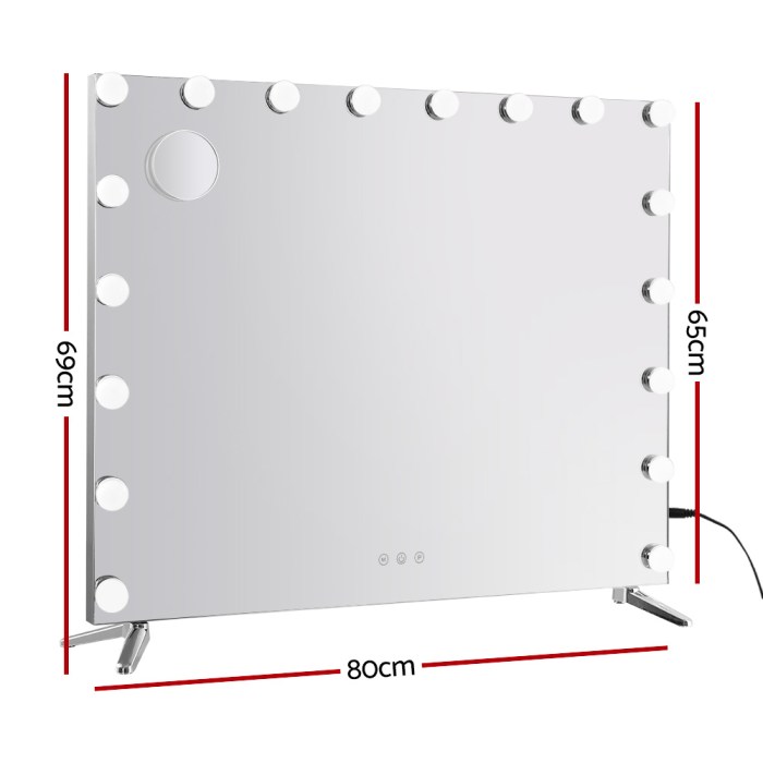 80x65cm embellir makeup mirror hollywood vanity with led light silver legs 80x65cm embellir makeup mirror hollywood vanity with led light silver legs