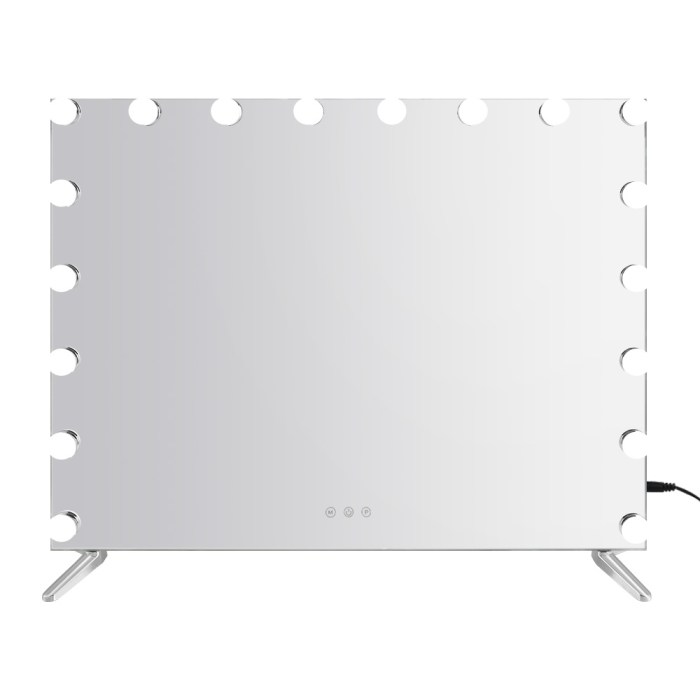 80x65cm embellir makeup mirror hollywood vanity with led light silver legs 80x65cm embellir makeup mirror hollywood vanity with led light silver legs