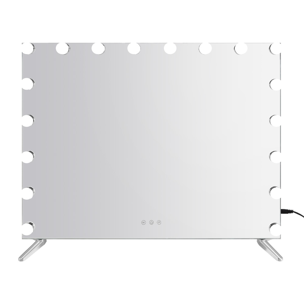 80x65cm embellir makeup mirror hollywood vanity with led light silver legs