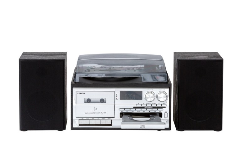 audio home entertainment system (black) turntable, cds, vinyl, wireless streaming & more