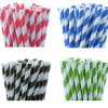 50 pack black white drinking straws biodegradable eco paper birthday party event bistro bar cafe take away