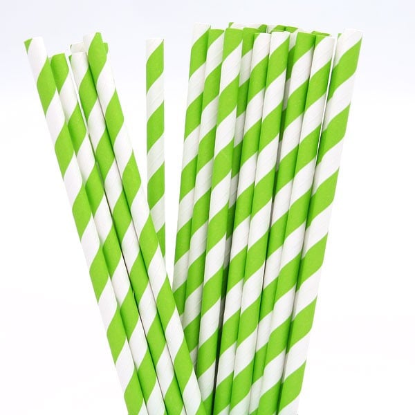 1000 bulk wholesale pack green white drinking straws biodegradable eco paper birthday party event bistro bar cafe take away