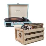 Crosley Cruiser Bluetooth Portable Turntable - Turquoise + Bundled Crosley Record Storage Crate Crosley Cruiser Bluetooth Portable Turntable - Turquoise + Bundled Crosley Record Storage Crate