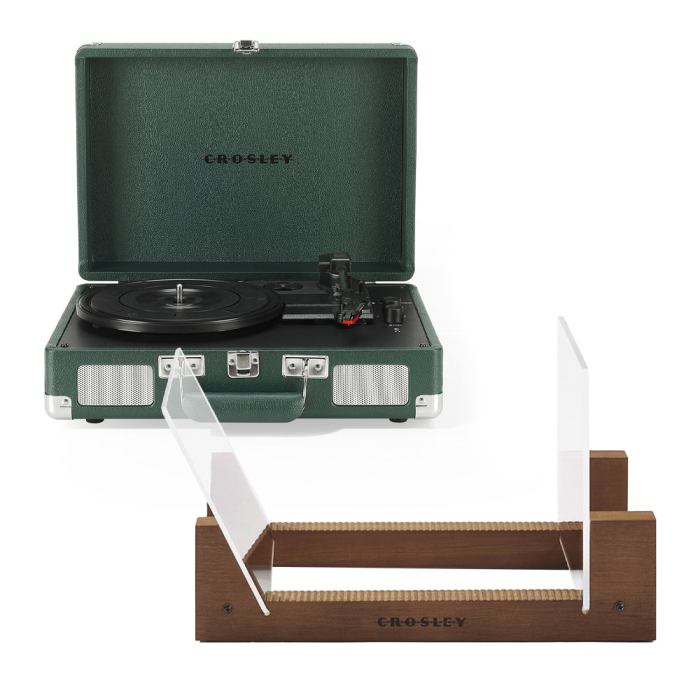 Crosley Cruiser Bluetooth Portable Turntable - Emerald Green + Bundled Crosley Record Storage Display Stand Crosley Cruiser Bluetooth Portable Turntable - Emerald Green + Bundled Crosley Record Storage Display Stand