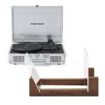 Crosley Cruiser Bluetooth Portable Turntable - Silver + Bundled Crosley Record Storage Display Stand Crosley Cruiser Bluetooth Portable Turntable - Silver + Bundled Crosley Record Storage Display Stand