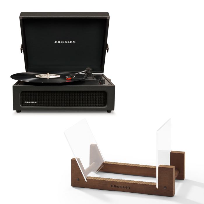 Crosley Voyager Bluetooth Portable Turntable - Black + Bundled Crosley Record Storage Display Stand Crosley Voyager Bluetooth Portable Turntable - Black + Bundled Crosley Record Storage Display Stand