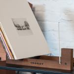 crosley voyager bluetooth portable turntable black + bundled crosley record storage display stand