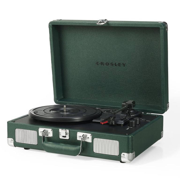 crosley cruiser bluetooth portable turntable emerald green