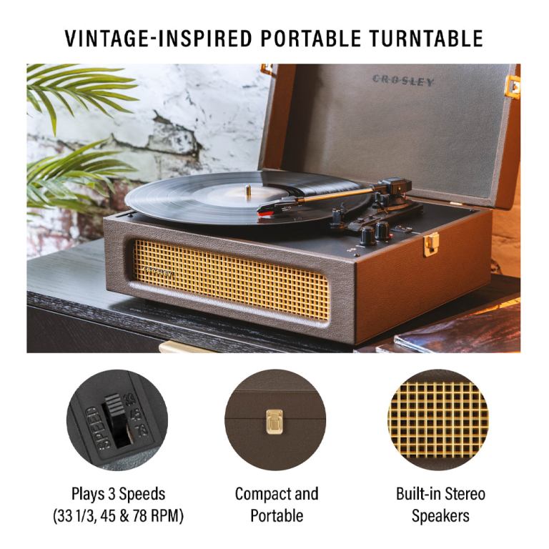 crosley voyager bluetooth portable turntable cocoa