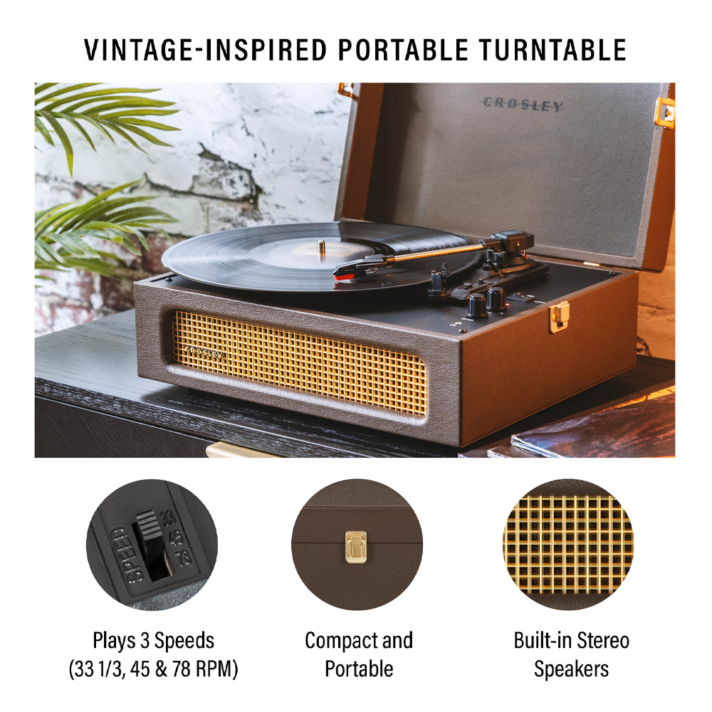 crosley voyager bluetooth portable turntable cocoa