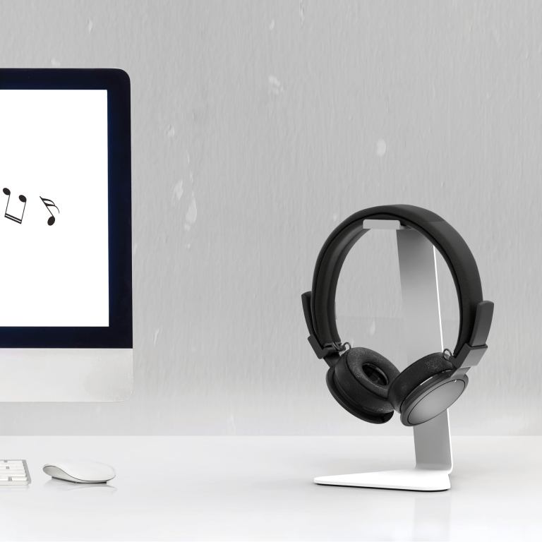 kanto h1w universal desktop headphone stand, white