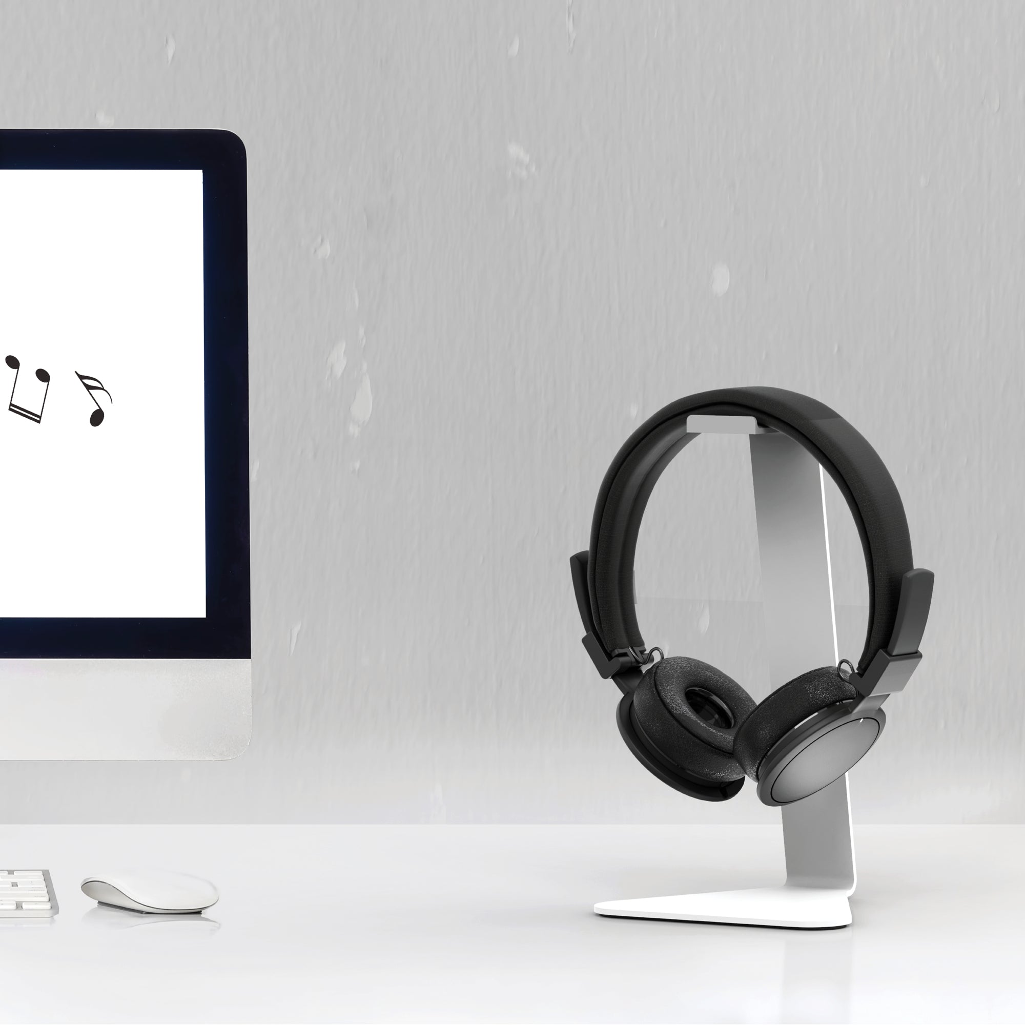 kanto h1w universal desktop headphone stand, white