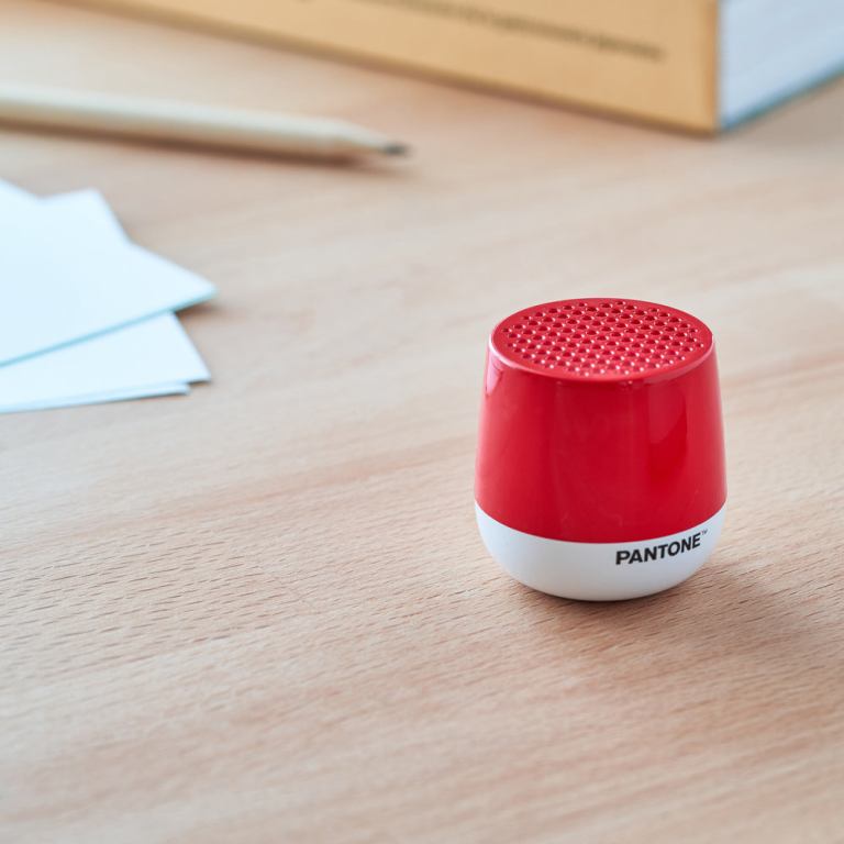 lexon mino+ mini bluetooth speaker pantone 2035 red