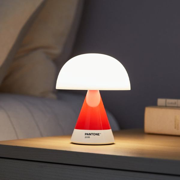 lexon mina m medium portable led lamp pantone 2035 red