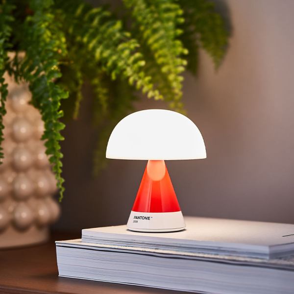 lexon mina m medium portable led lamp pantone 2035 red