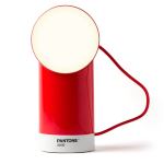 lexon orbe portable led lamp with moving head pantone 2035 red