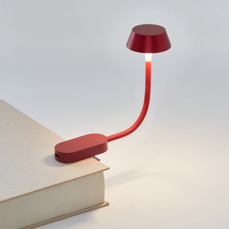 lexon mimi flexible led lamp dark red