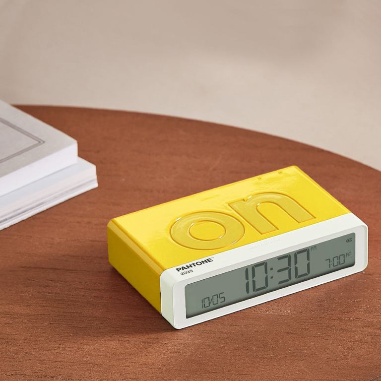 lexon flip classic reversible alarm clock pantone yellow lexon flip classic reversible alarm clock pantone yellow