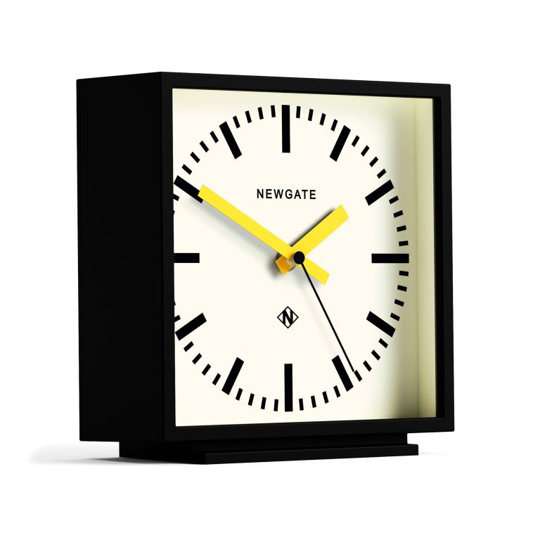 newgate amp mantel clock black with yellow hands newgate amp mantel clock black with yellow hands