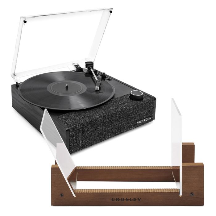 Victrola Eastwood II Turntable - Black + Bundled Crosley Record Storage Display Stand Victrola Eastwood II Turntable - Black + Bundled Crosley Record Storage Display Stand