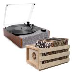 Victrola Eastwood II Turntable - Walnut + Bundled Record Storage Crate Victrola Eastwood II Turntable - Walnut + Bundled Record Storage Crate