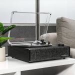 victrola eastwood ii turntable black + gadhouse vinyl rack bundle black