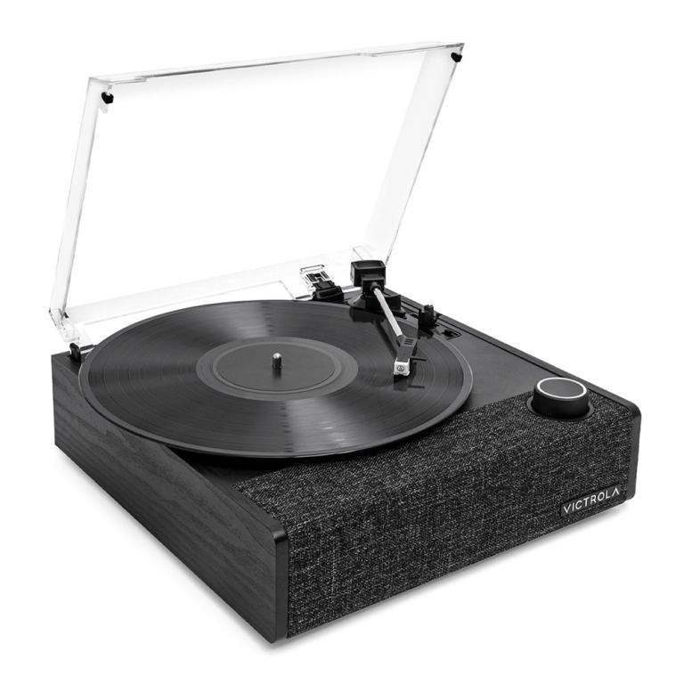 victrola eastwood ii turntable black + gadhouse vinyl rack bundle black