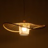 elysian breeze natural hand woven bamboo wide brim pendant lamp
