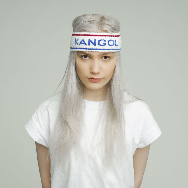 kangol bermuda stripe headband stretch sweatband white/ciano one size