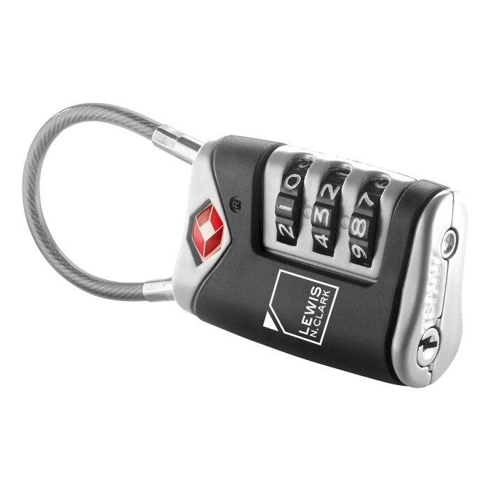lewis n. clark tsa approved easy set combination luggage lock w steel cable lewis n. clark tsa approved easy set combination luggage lock w steel cable