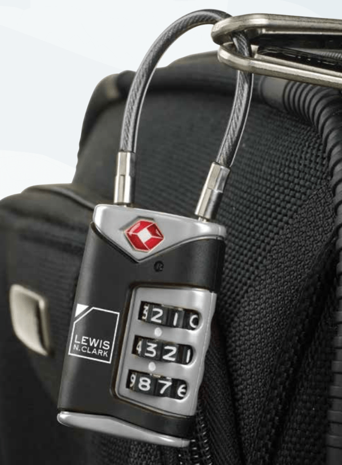 lewis n. clark tsa approved easy set combination luggage lock w steel cable lewis n. clark tsa approved easy set combination luggage lock w steel cable
