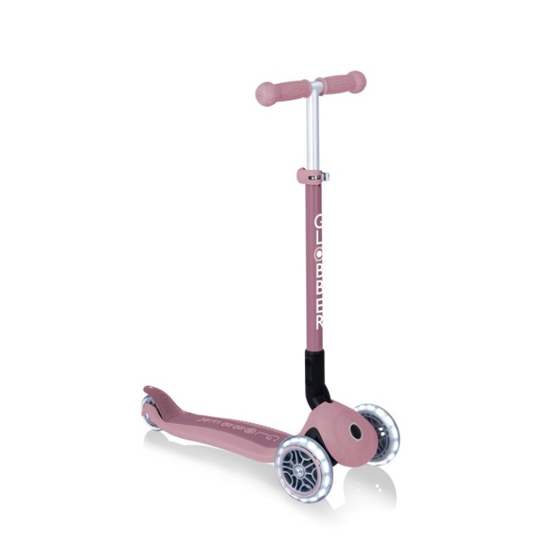 Globber ECOLOGIC PRIMO Foldable Scooter with Lights - Berry Globber ECOLOGIC PRIMO Foldable Scooter with Lights - Berry